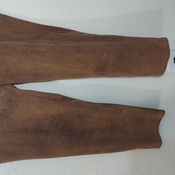 SLIGHTLY USED CHICO'S SUEDE-LOOK PANTS COLOR BROWN SIZE 12R-2R - Picture 5 of 12